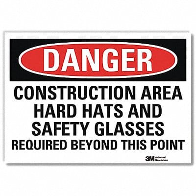 Danger Sign 7 in x 10 in Rflct Sheeting