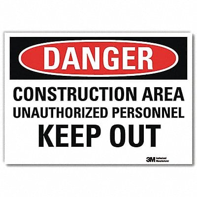 Danger Sign 7 in x 10 in Rflct Sheeting