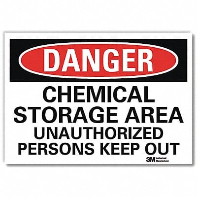 Danger Sign 5 in x 7 in Rflct Sheeting
