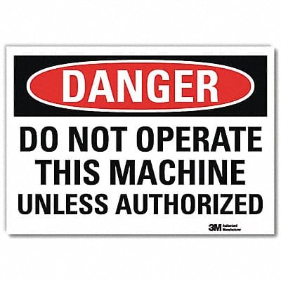 Danger Sign 10 in x 14 in Rflct Sheeting