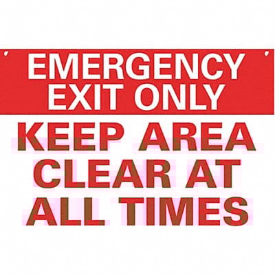 Emergency Sign 10 in x 14 in Aluminum