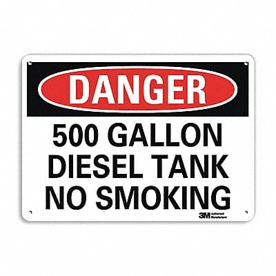 Danger No Smoking Sign 7 in x 10 in Alum