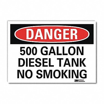 Danger No Smoking Sign 5 in x 7 in Rflct
