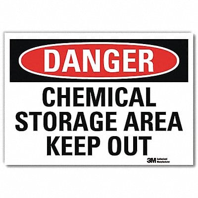 Danger Sign 10 in x 14 in Rflct Sheeting