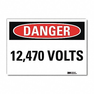 Danger Sign 5 in x 7 in Rflct Sheeting