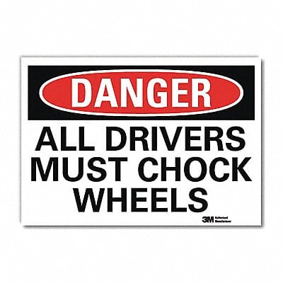 Danger Sign 7 in x 10 in Rflct Sheeting