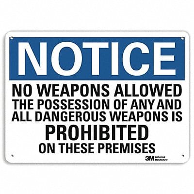 Notice Sign 7 in x 10 in Aluminum
