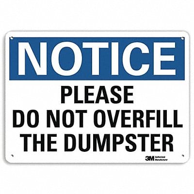 Notice Sign 7 in x 10 in Aluminum