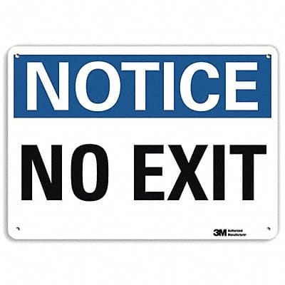 Notice Sign 10 in x 14 in Aluminum