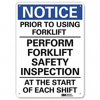 Notice Sign 14 inx10 in Aluminum