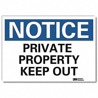 Notice Sign 7 in x 10 in Rflct Sheeting