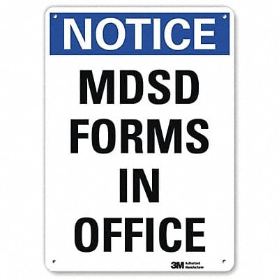 Notice Sign 14 in x 10 in Aluminum