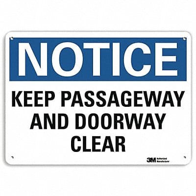 Notice Sign 10 in x 14 in Aluminum