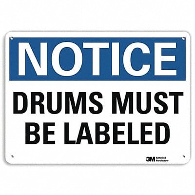 Notice Sign 10 in x 14 in Aluminum