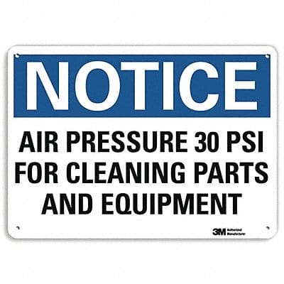 Notice Sign 7 in x 10 in Aluminum