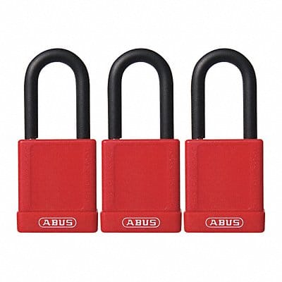 Lockout Padlock KA Red 1-3/4 H PK3 Lockout Padlock KA Red 1-3/4 H PK3