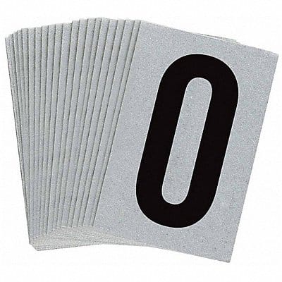 Letter Label O Blk On Slvr 1-1/2inH PK25