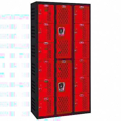 Lckr 2x3Lckr Red/Blk 72 x36 x18 Assm
