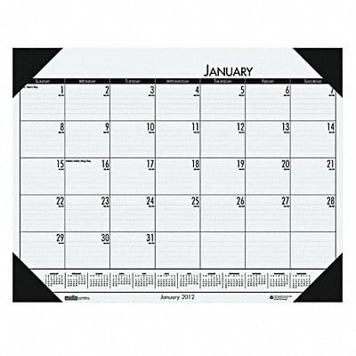 Monthly Desk Pad Calendar 22x17 In Green