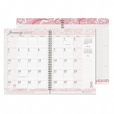 Monthly Planner/Journal 7x10 In Pink