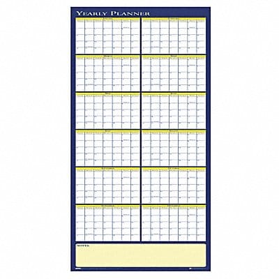 Yearly Wall Planner Reversible 60x26 In. Yearly Wall Planner Reversible 60x26 In.