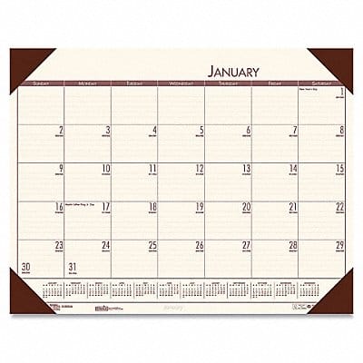 Monthly Desk Pad Calendar 22x17 In Cream