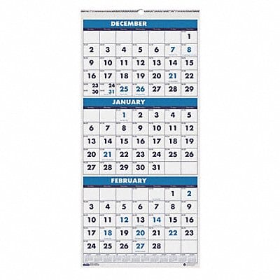 Wall Calendar 12-1/4x27 In.