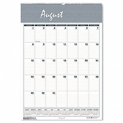 Monthly Wall Calendar 15-1/2x22 In.