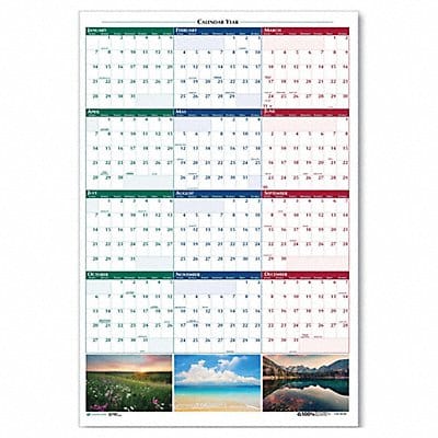 Wall Calendar Reverse/Erase 24x37 In.