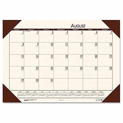 Desk Pad Calendar 18-1/2x13 In Cream