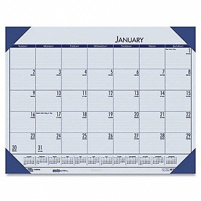 Desk Calendar 18-1/2x13 In Ocean Blue