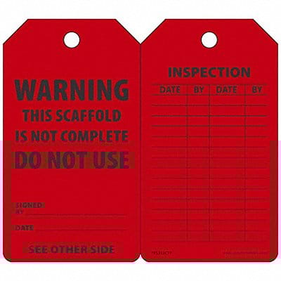 Safety Tag 5 3/4in H 3 1/4in W PK25