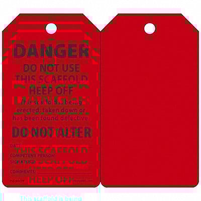 Danger Tag 5 3/4in H 3 1/4in W PK25