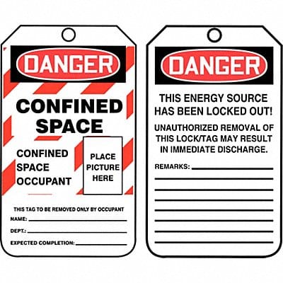 Safety Tag 5 3/4in H 3 1/4in W PK25