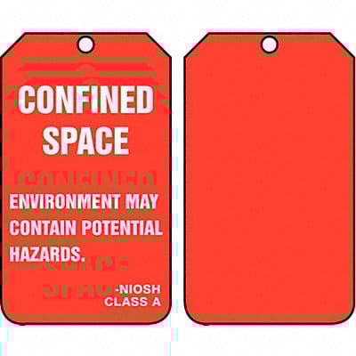 Safety Tag 5 3/4in H 3 1/4in W PK25