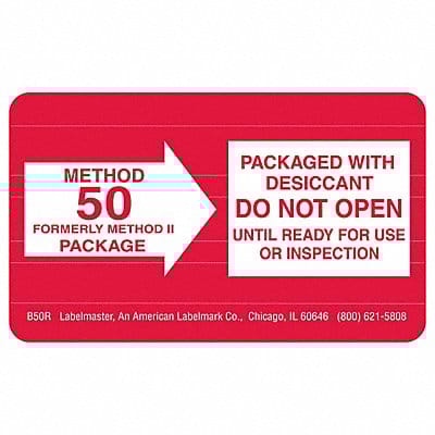 Method 50 Label 2-1/2 H 1-1/2 W PK1000