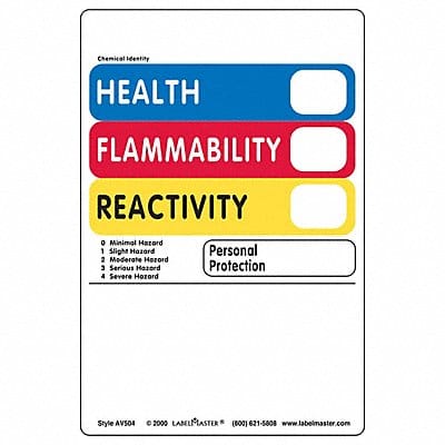 Hazcom Label 4 H 6 W PK500