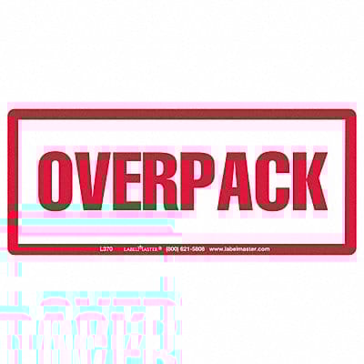 Over Pack Label 2-1/2 H 6 W PK500