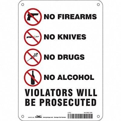 Safety Sign 10 in x 7 in Aluminum