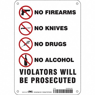 Safety Sign 10 in x 7 in Polyethylene