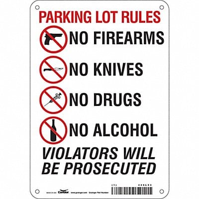 Safety Sign 10 in x 7 in Polyethylene