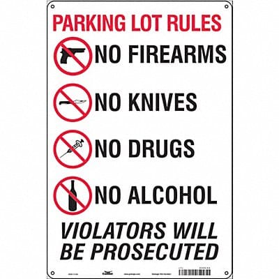 Safety Sign 18 in x 12 in Polyethylene