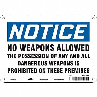 Safety Sign 7 in x 10 in Aluminum