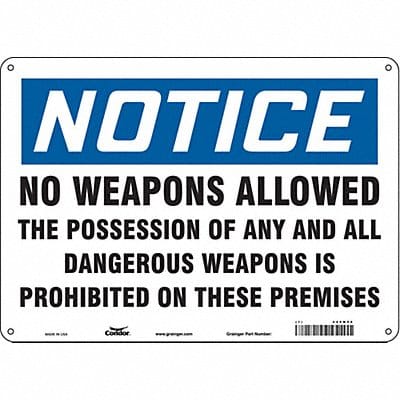 Safety Sign 10 in x 14 in Aluminum