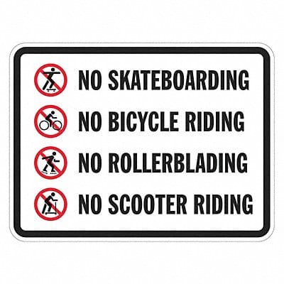 Rflctv No Skateboards Sign 18x24in Alum