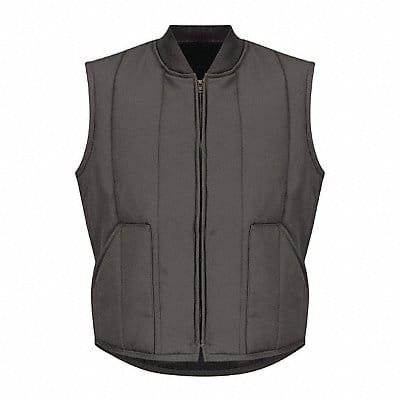 Mns Charcoal Quilted Vest Patch Pkt