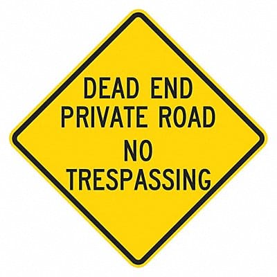 Dead End Traffic Sign 18 x 18