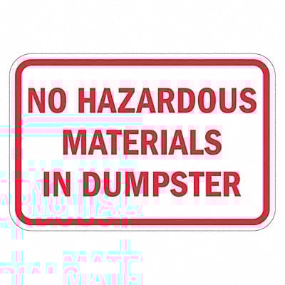 Rflctv Hazardous Materials Sign 12x18in