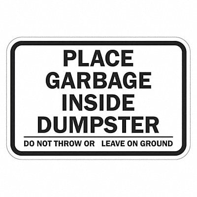 Reflective Dumpster Sign 12x18in Alumin