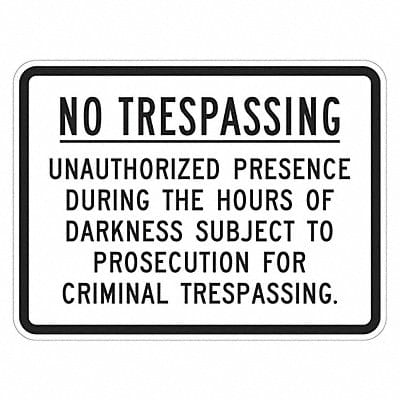 Rflctv No Trespassing Sign 12x18in Alum